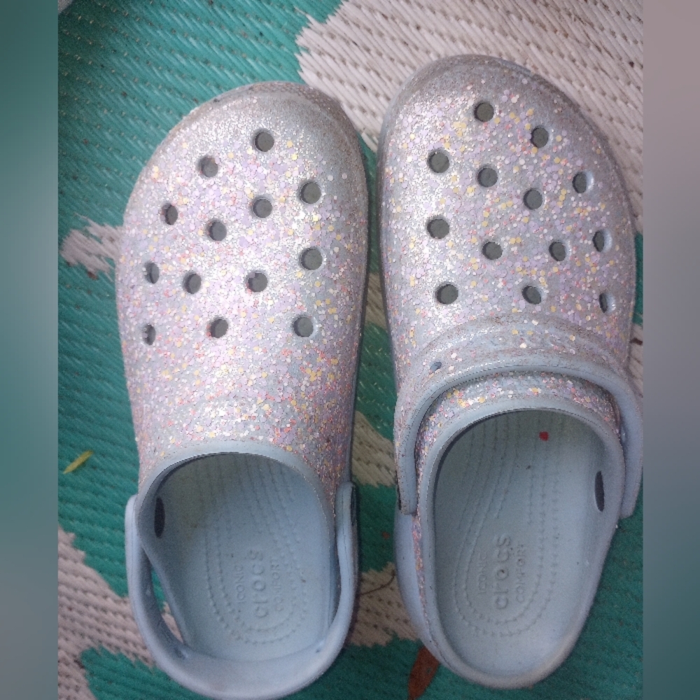 CROCS  Glittery Light Blue Sparkle